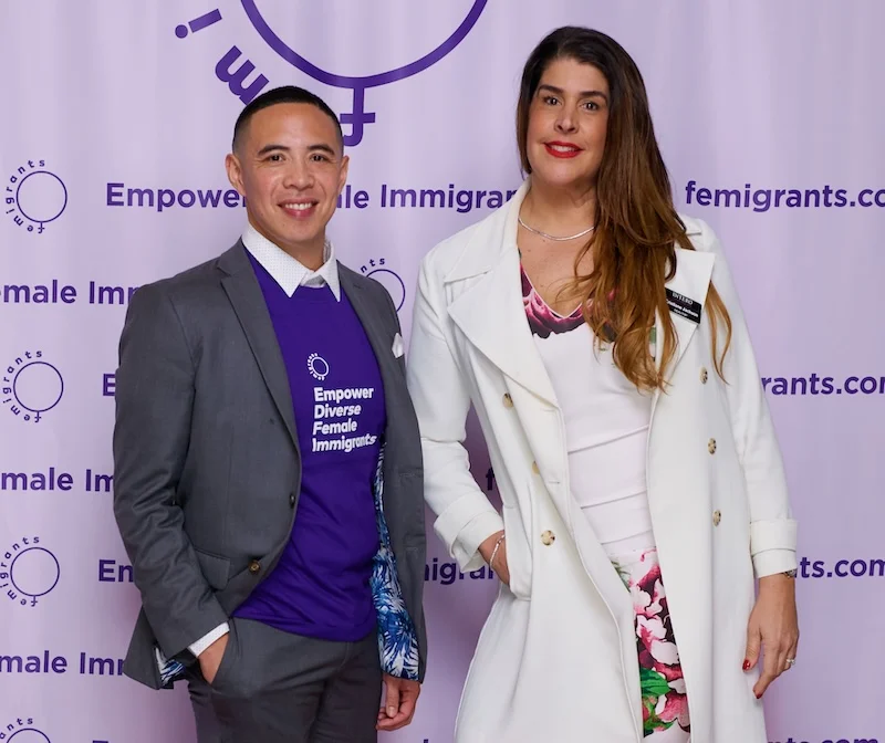 Femigrants community members at a professional event